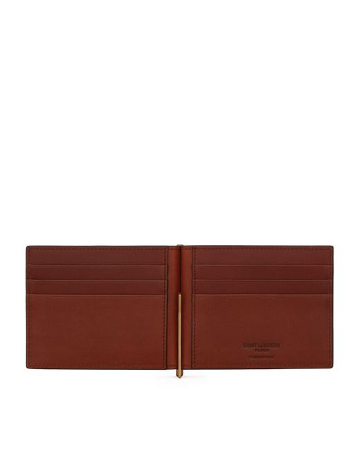 Saint Laurent Black Small Monogram Money Clip Wallet for men