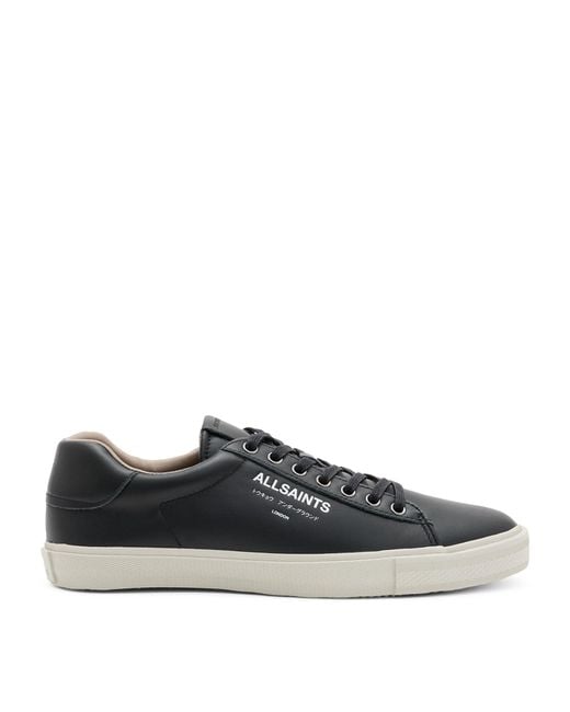 AllSaints Black Leather Underground Low-top Sneakers for men