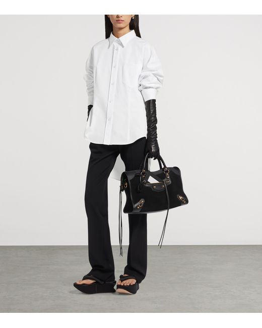 Balenciaga White Cotton-Silk Oversized Shirt