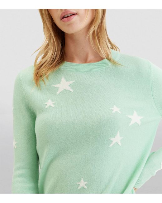 Chinti & Parker Green Wool-cashmere Star Sweater