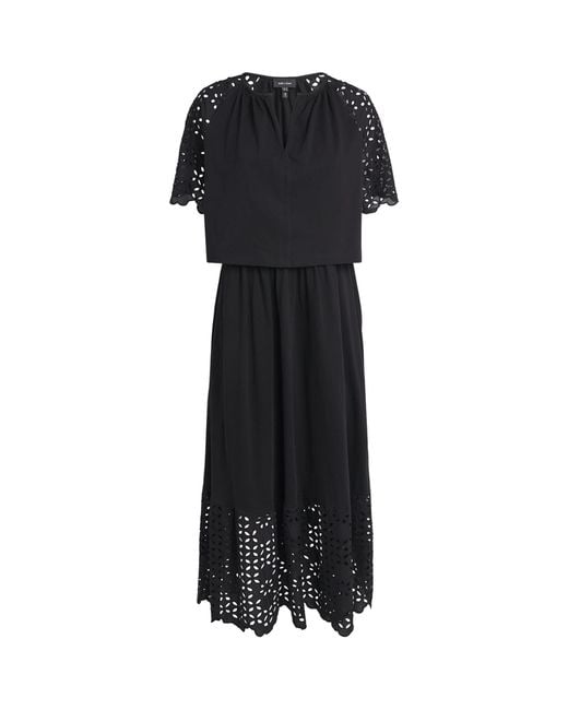 ME+EM Black Broderie Anglaise 2-In-1 Maxi Dress