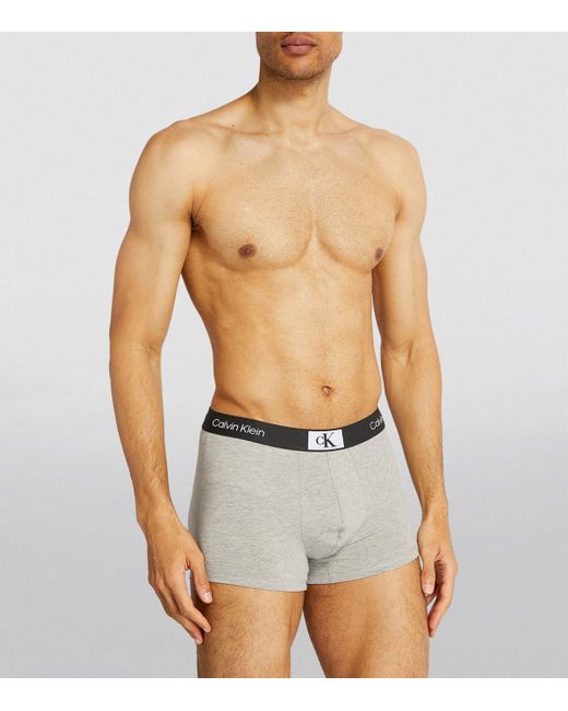 Calvin Klein White Cotton Stretch Hip Briefs (Pack Of 3) for men