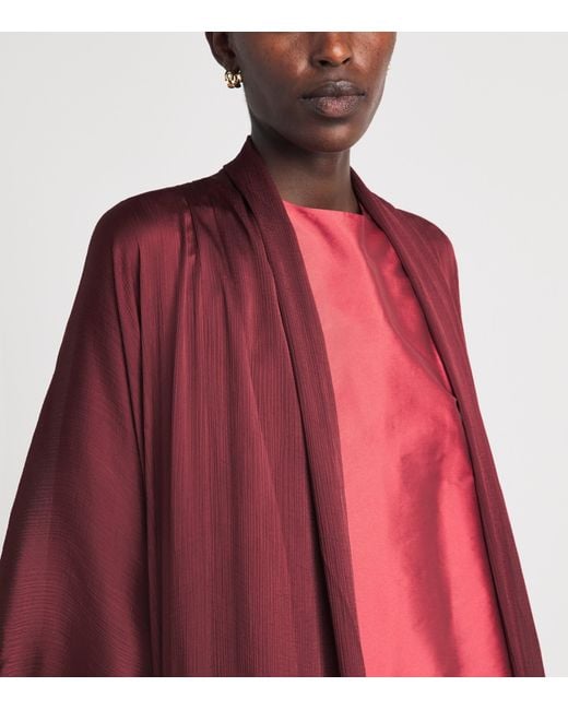 Abadia Red Chiffon Bisht Cloak