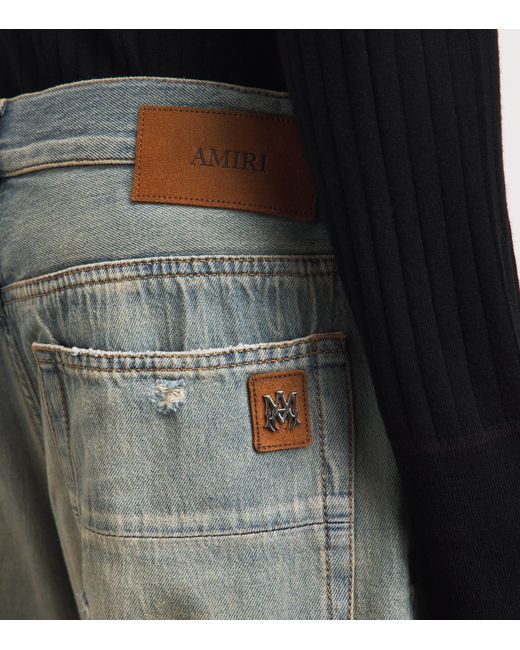 Amiri Gray Ripped Repair Mx1 Straight Jeans for men