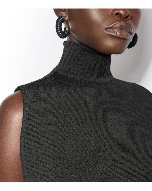 Alaïa Black Lambskin Tubular Hoop Earrings