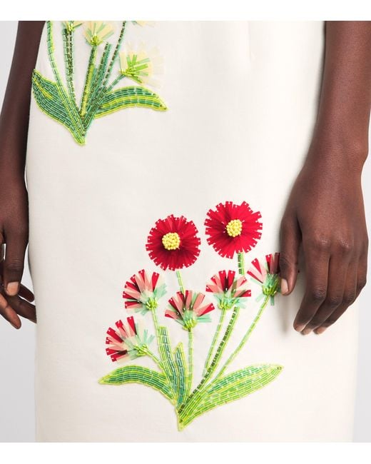 LEO LIN White Wool-Silk Eleanor Midi Dress