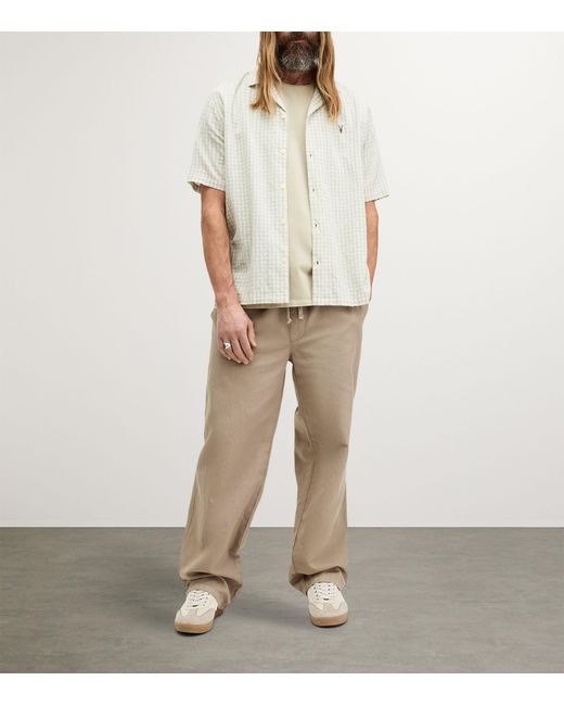 AllSaints Natural Stretch-cotton Bodega T-shirt for men