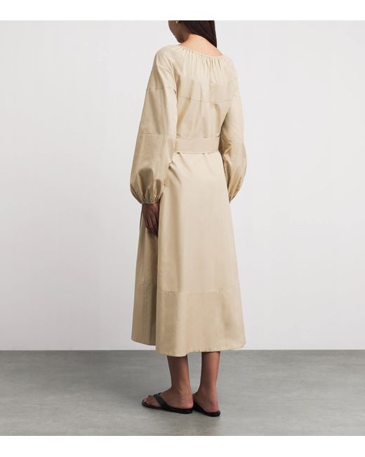 Vince Natural Cotton Belted Midi Dress