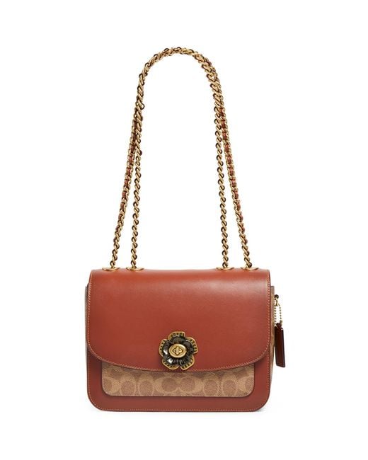 COACH Brown Signature Canvas Madison Shoulder Bag