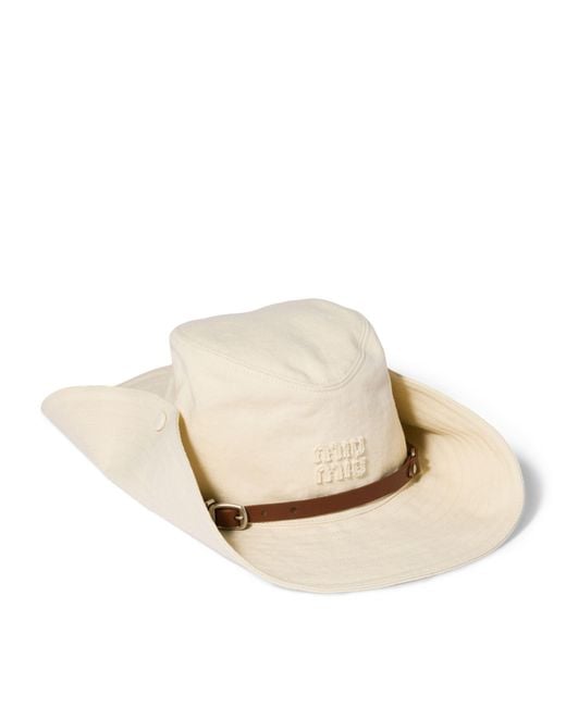 Miu Miu Natural Drill Cowboy Hat