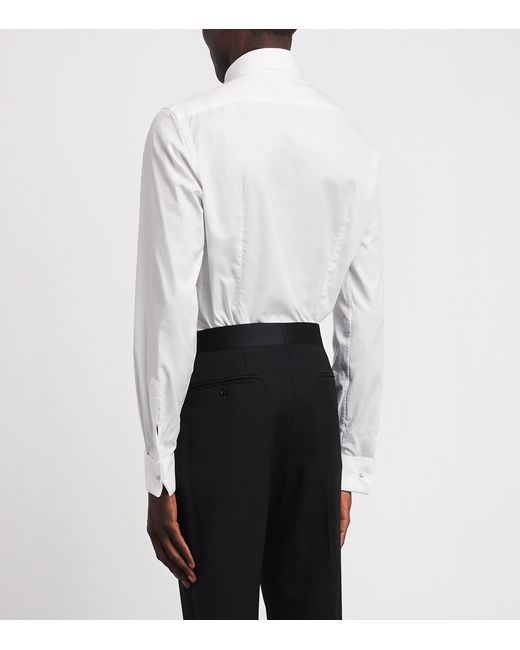 Pal Zileri White Cotton Wingtip Collar Shirt for men