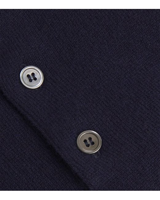 Harrods Blue Cashmere Polo Shirt for men
