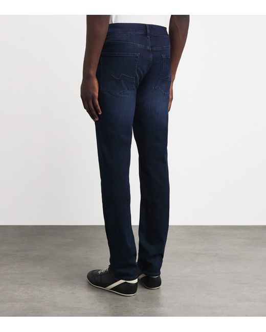 7 For All Mankind Blue Slimmy Lux Performance Plus Jeans for men