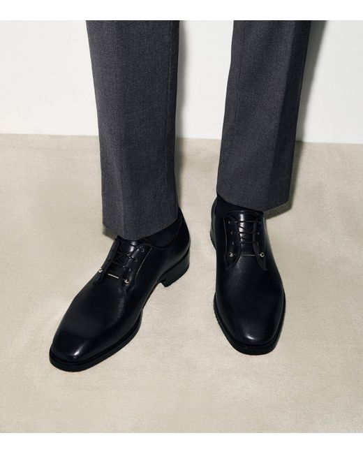 Christian Louboutin Black Chambeliss Leather Derby Shoes for men