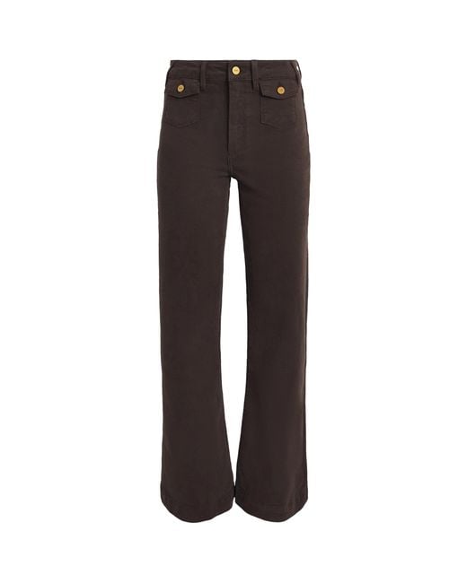 PAIGE Gray Leenah Wide-Leg Jeans