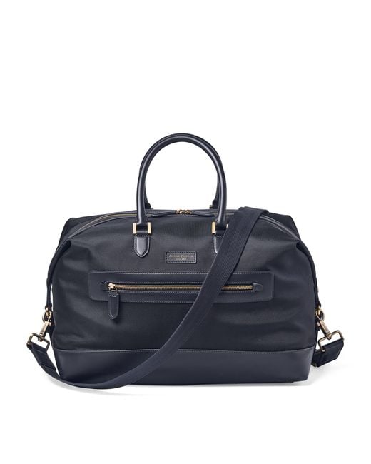 Aspinal Blue Nylon Gym Bag for men
