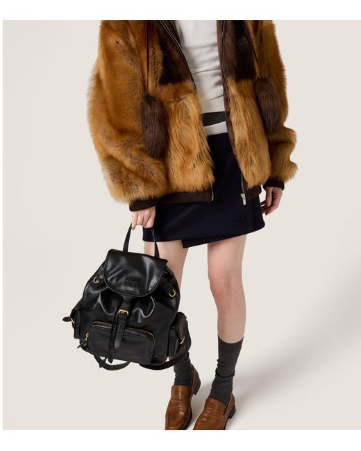 Miu Miu Brown Shearling Blouson Jacket