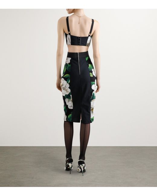 Dolce & Gabbana Green Floral Bralette Top
