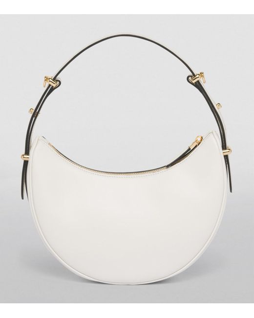 Prada White Leather Arqué Shoulder Bag