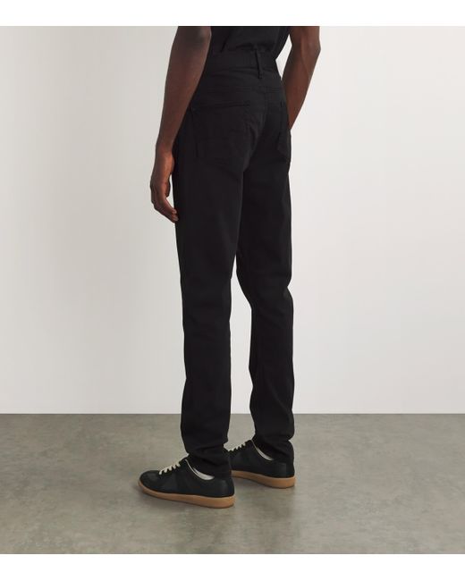 7 For All Mankind Black Slimmy Tapered Luxe Performance Plus Jeans for men