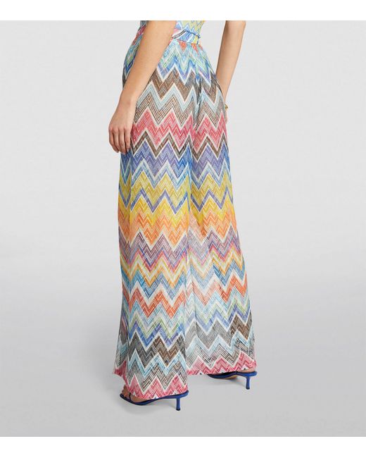 Missoni White Zigzag Wide-leg Trousers