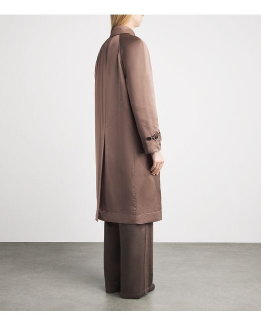 Vince Brown Satin Trench Coat