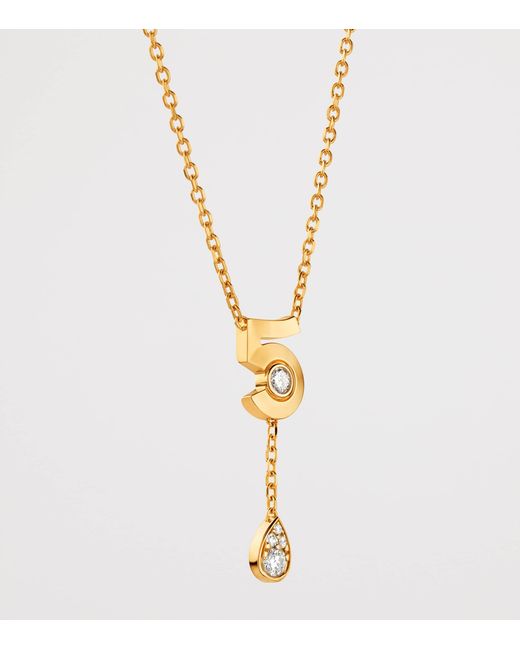 Chanel Metallic And Diamond Extrait De N°5 Necklace