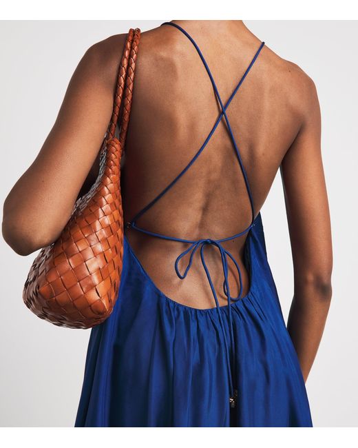 Zimmermann Blue Silk Halterneck Aster Maxi Dress