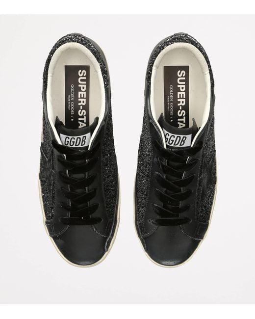 Golden Goose Deluxe Brand Black Glitter Super Star Low-Top Sneakers