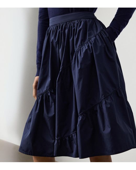 Ralph Lauren Blue Kyle Featherweight Taffeta Skirt