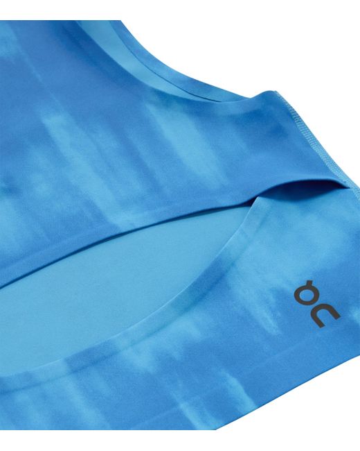 On Shoes Blue Open-Back Studio Crop Top