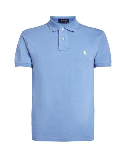Polo Ralph Lauren Blue Cotton Mesh Pony Polo Shirt for men