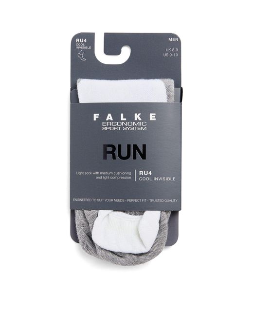 Falke White Ru4 Cool Invisible Running Socks for men