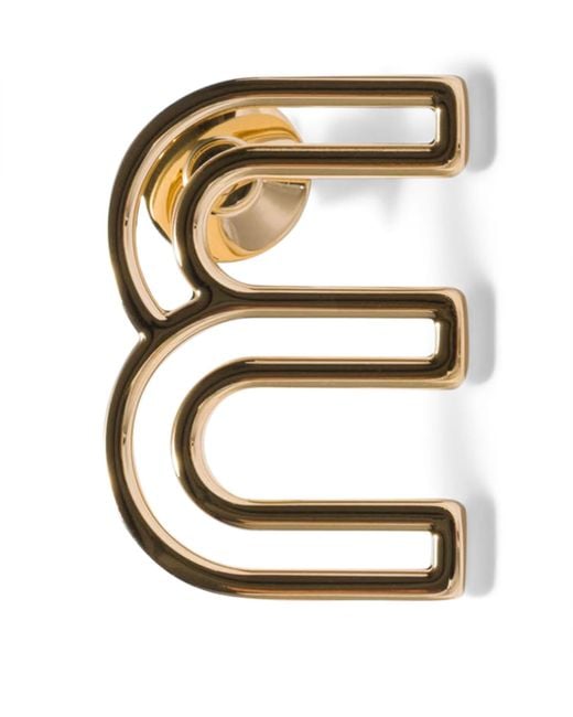 Miu Miu Metallic Logo Brooch