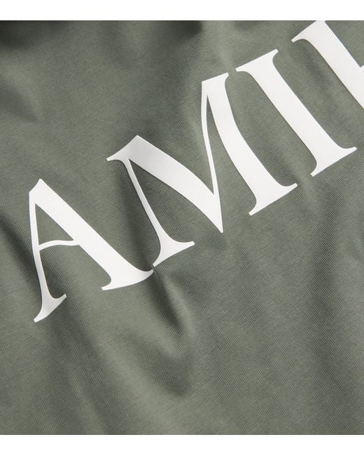 Amiri Green Mini Logo Print Short Sleeve T-Shirt for men