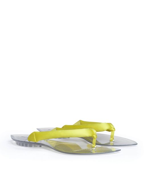 Alaïa Yellow Invisible Thong Flip Flops