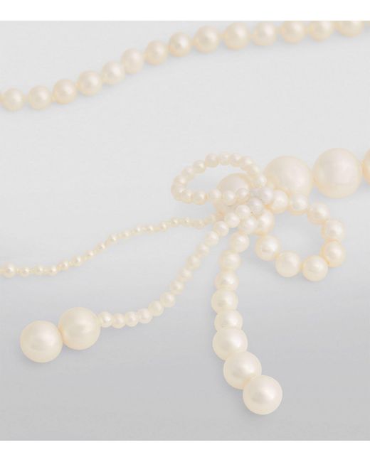 Sophie Bille Brahe White Yellow Gold And Pearl Peggy Rosette Necklace