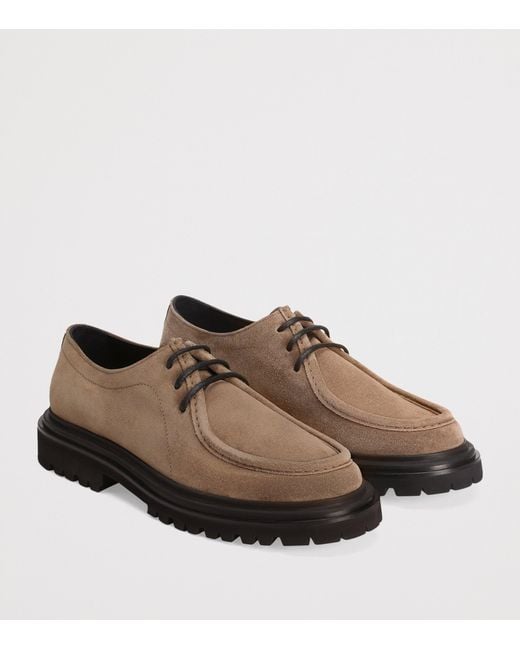 Dolce & Gabbana Brown Calfskin Suede Derby Shoes for men