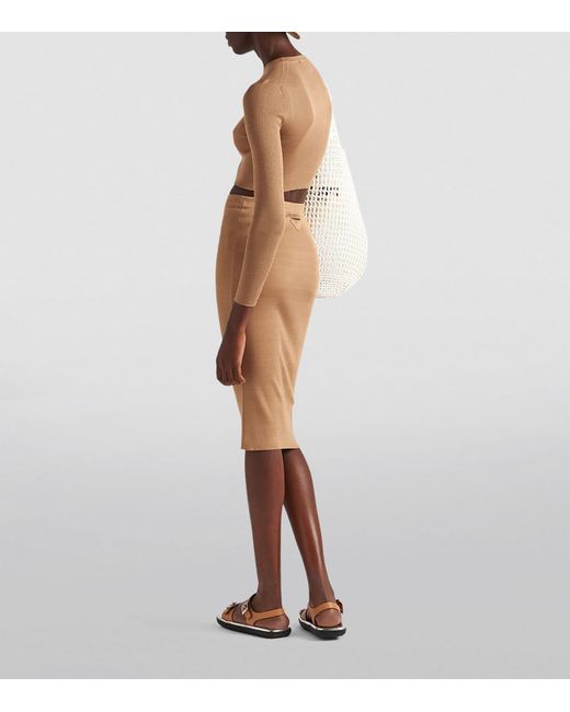 Prada Natural Silk Cropped Logo Sweater