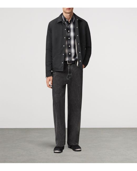 AllSaints Black Longhaul Shacket for men
