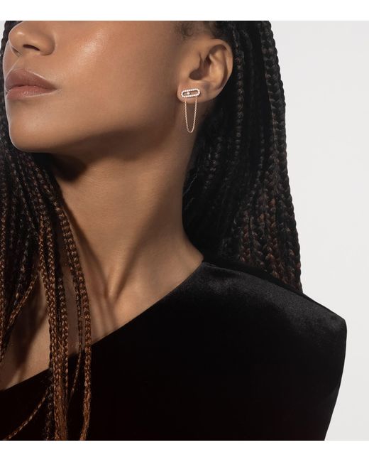 Messika White Move Uno And Diamond Earrings