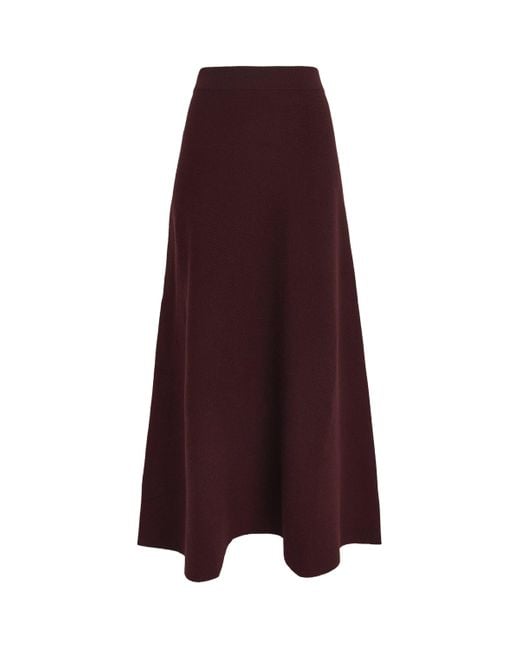Max Mara Purple Wool-Cashmere Knitted Midi Skirt