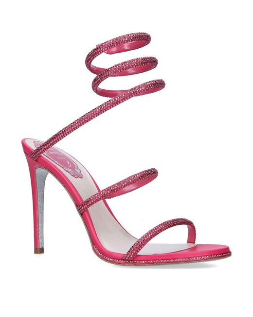 Rene Caovilla Leather Cleo Sandals 105 in Pink | Lyst