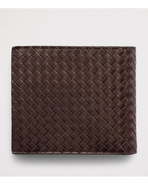 Prada Brown Leather Woven Wallet for men