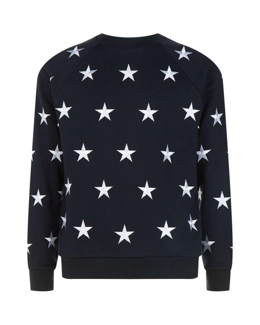 Sandro Blue Embroidered Star Sweatshirt for men