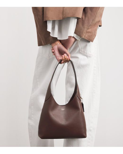 COACH Brown Leather Brooklyn 28 Shoulder Bag