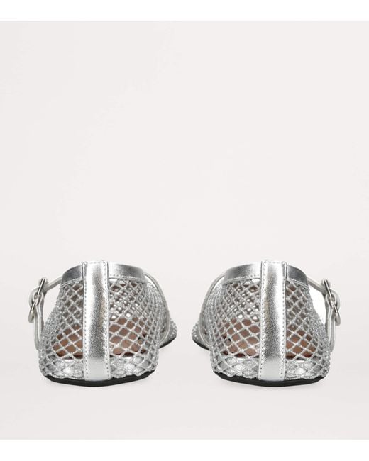 Alaïa White Leather Mesh Ballet Flats