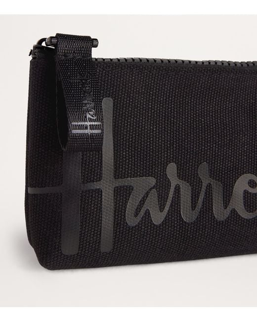 Harrods Black Cotton Logo Coin Purse