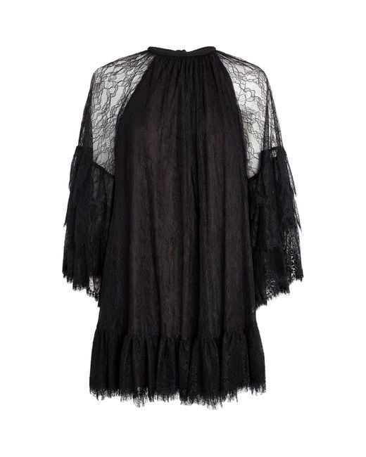 Alice + Olivia Delia Ruffle Angel-Sleeve Tunic Dress in