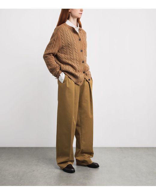 The Row Natural Igor Wide-Leg Tailored Trousers